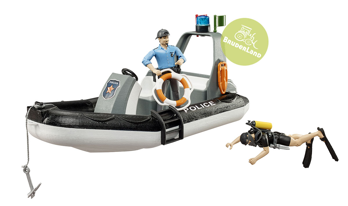 Policejní člun s potápěčem a příslušenstvím - Bruder 62733