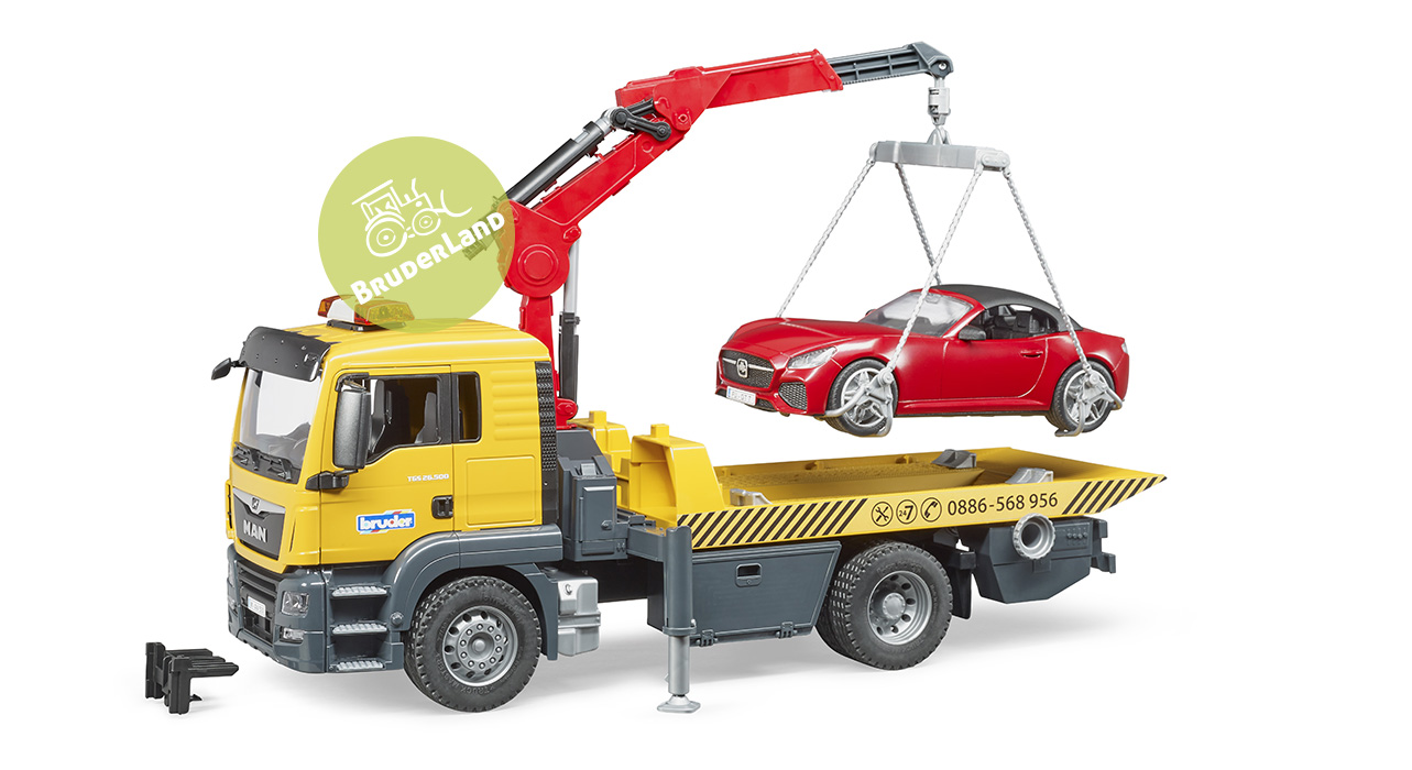 Odtah MAN TGS s kabrioletem - Bruder 3750 