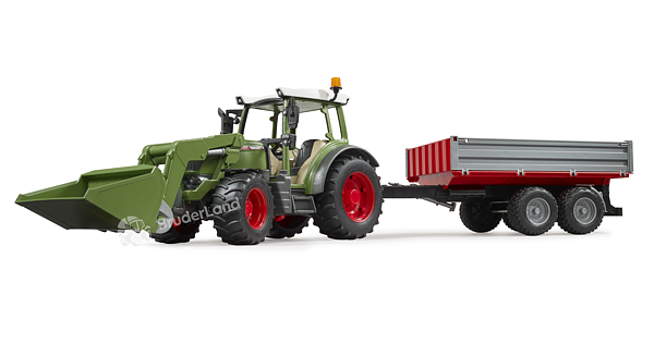Fendt Vario 211 s čelním nakladačem a sklápěcím přívěsem - Bruder 2182