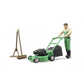Gardener, lawnmower and accessories - Bruder 62103