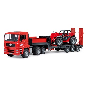 MAN TGA truck with trailer and Manitou telehandler - Bruder 2774