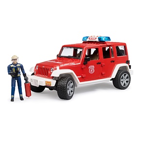 Jeep Wrangler Rubicon fire truck with firefighter figure - Bruder 2528