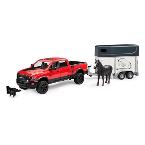 RAM 2500 Power wagon with horse trailer and horse - Bruder 2501