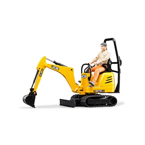 JCB 8010 CTS micro excavator with figure - Bruder 62002