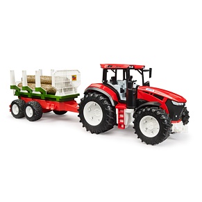 ROADMAX tractor with trailer and logs - Bruder 3453