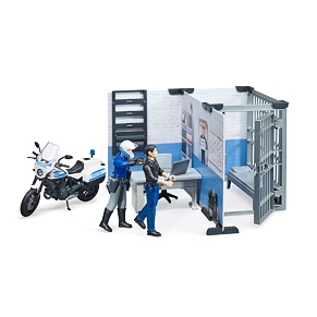 Police station with a suspect, police officer and a motorcycle - Bruder 62732