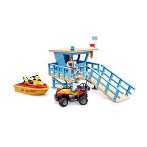 Life guard station with quad bike, scooter and lifeguard - Bruder 62780
