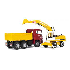 MAN TGA truck with Liebherr excavator - Bruder 2751