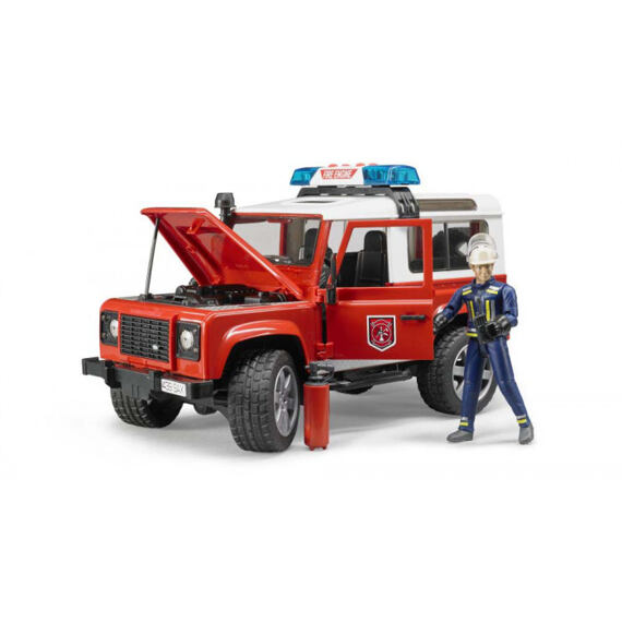 Land Rover Fire Truck with Firefighter Figure - Bruder 2596