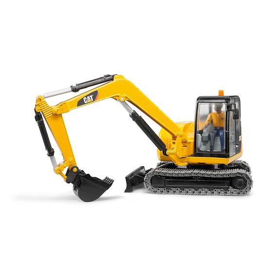 CAT mini excavator with worker figure - Bruder 2466