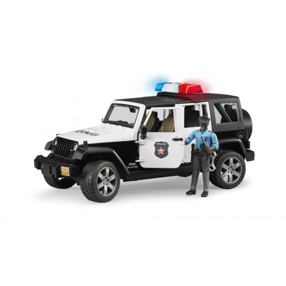Jeep Wrangler Rubicon Police with Police Officer Figure - Bruder 2527