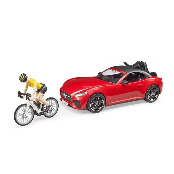 Sports DODGE with road bike and figure - Bruder 3485