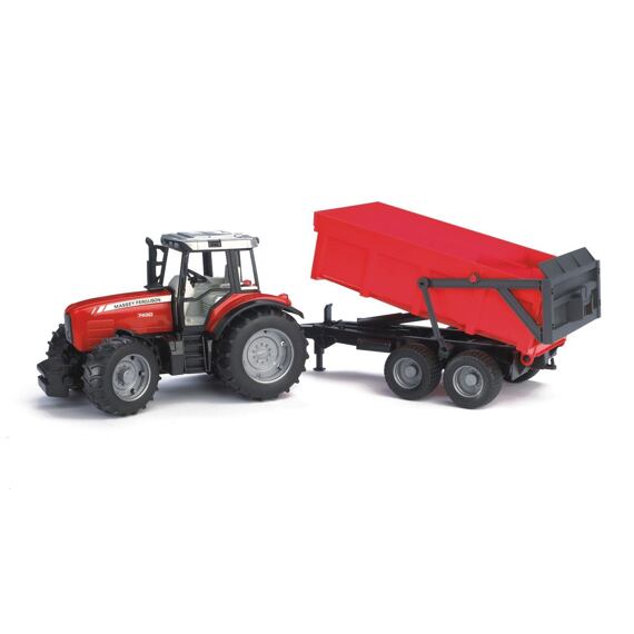 Massey Ferguson 7480 tractor with tipping trailer - BRUDER 2045