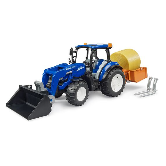 New Holland T5.120 with front loader, tipping box and forks - Bruder 2187