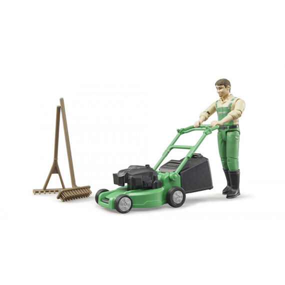 Gardener, lawnmower and accessories - Bruder 62103