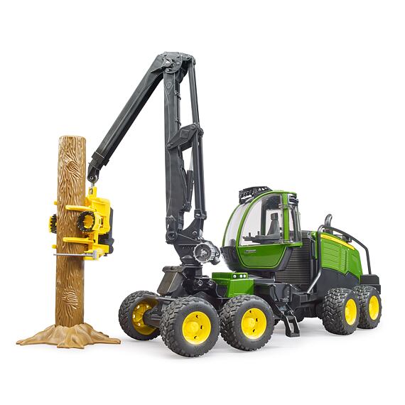 John Deere 1270G Harvester with one tree trunk - Bruder 2135