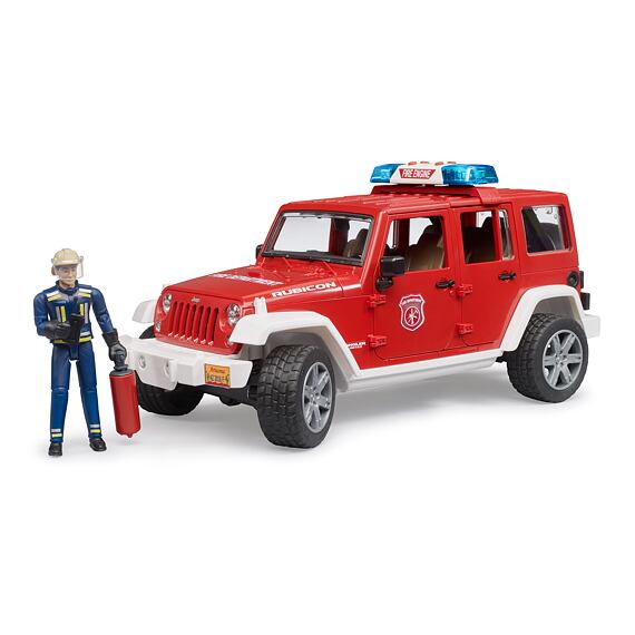 Jeep Wrangler Rubicon fire truck with firefighter figure - Bruder 2528