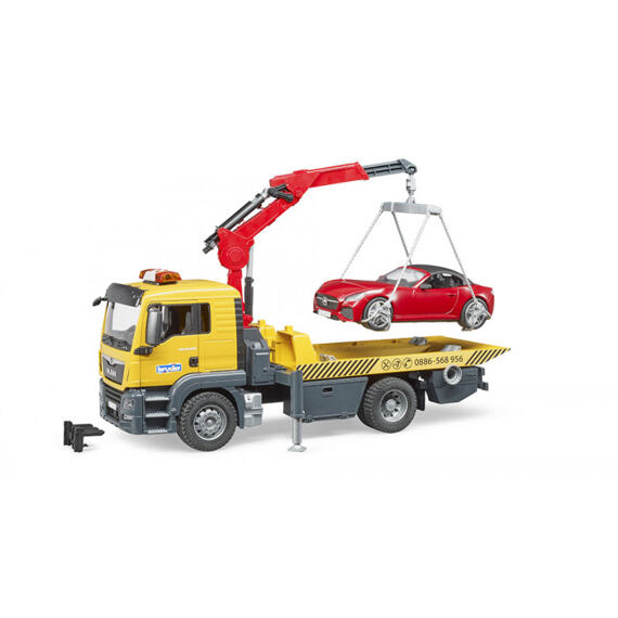 MAN TGS towing service truck with car - Bruder 3750