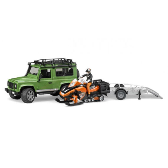 Land Rover Defender with snowmobile - Bruder 2594