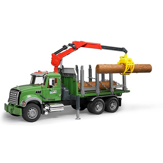 Mack Granite timber truck + 3 trunks - Bruder 2824