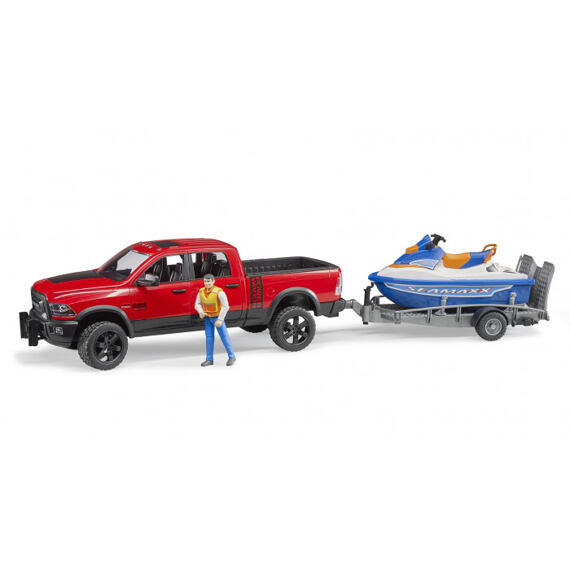 RAM 2500 Power wagon with trailer, quad and figure - Bruder 2503