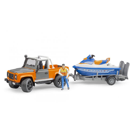 Land Rover with trailer, jet ski and rider - Bruder 2599