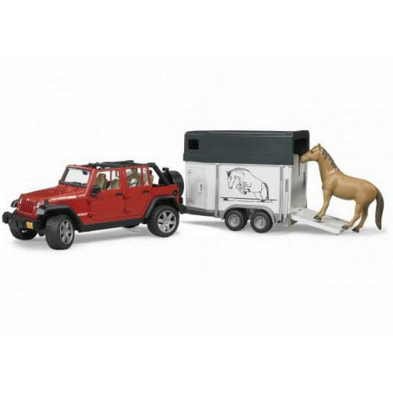 Jeep Wrangler Rubicon with horse trailer - Bruder 2926