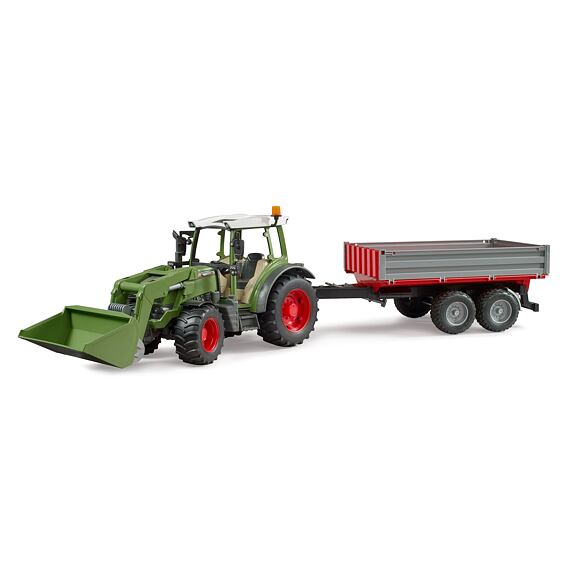 Fendt Vario 211 with frontloader and tipping trailer - Bruder 2182