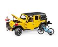 Jeep Wrangler Rubicon Unlimited s horským kolem a cyklistou - Bruder 2543