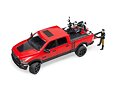 Terénní auto RAM, motocykl Scrambler Ducati Desert Sled s figurkou - Bruder 2502