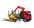 Timber truck MB Arocs with loading crane, grab and 3 trunks - Bruder 3669