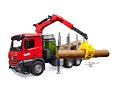 Timber truck MB Arocs with loading crane, grab and 3 trunks - Bruder 3669