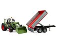 Fendt Vario 211 with frontloader and tipping trailer - Bruder 2182