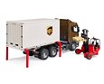 Scania UPS Logistics truck with forklift - Bruder 3582