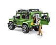 Land Rover Defender s figurkou myslivce a psa - Bruder 2587