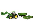 John Deere 7R 350 tractor with front loader and trailer - Bruder 3155