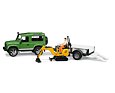 Land Rover Defender with horse trailer + JCB micro excavator - Bruder 2593