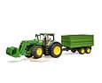John Deere 7R 350 tractor with front loader and trailer - Bruder 3155
