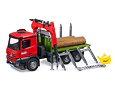 Timber truck MB Arocs with loading crane, grab and 3 trunks - Bruder 3669