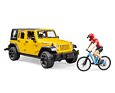 Jeep Wrangler Rubicon Unlimited s horským kolem a cyklistou - Bruder 2543