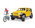 Jeep Wrangler Rubicon Unlimited s horským kolem a cyklistou - Bruder 2543