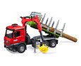 Timber truck MB Arocs with loading crane, grab and 3 trunks - Bruder 3669
