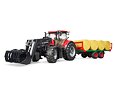 CASE IH Optum 300 CVX s čelním nakladačem a přepravníkem balíků - Bruder 3198