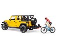 Jeep Wrangler Rubicon Unlimited s horským kolem a cyklistou - Bruder 2543