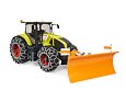 Claas Axion 950 se sněhovými řetězy a radlicí - Bruder 3018